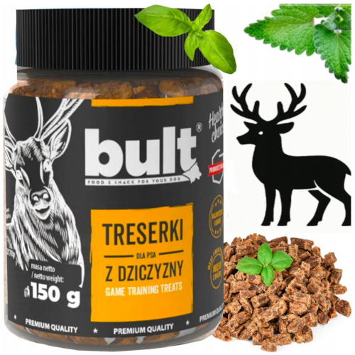 Przejdź do produktu Bult smaczki przysmaki trenerki z dziczyzny 150g dla psa