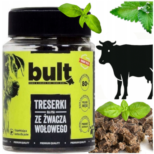 Przejdź do produktu Bult smaczki przysmaki trenerki ze żwacza wołowego 150g dla psa