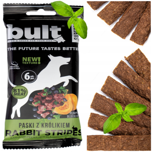 Przejdź do produktu Bult smaczki przysmaki superfood paski z królikiem 6szt dla psa