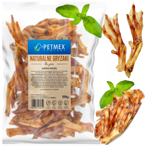 Przejdź do produktu Petmex smaczki przysmaki łapki kacze 500g dla psa