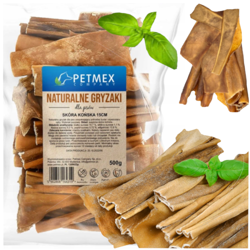 Przejdź do produktu Petmex smaczki przysmaki skóra końska 500g dla psa