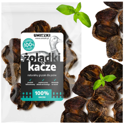 Przejdź do produktu Uniszki smaczki przysmaki żołądki kacze 150g dla psa
