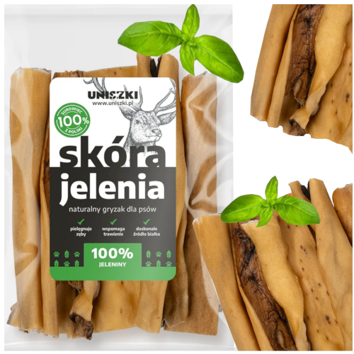 Przejdź do produktu Uniszki smaczki przysmaki skóra jelenia 100g dla psa