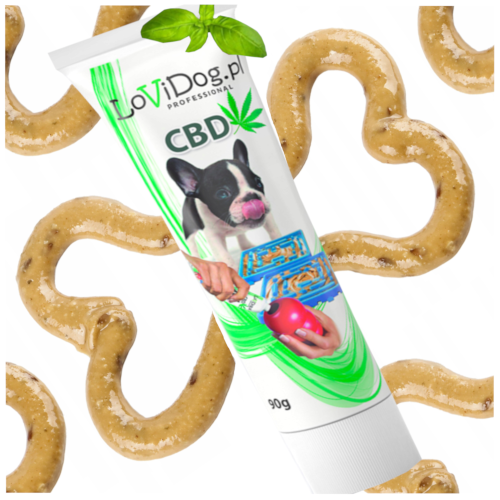 Przejdź do produktu LoViDog smaczki przysmaki pasta pasztet kojący z CBD 90g dla psa