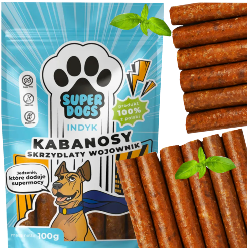 Przejdź do produktu Uniszki smaczki przysmaki kabanosy z indyka 100g dla psa