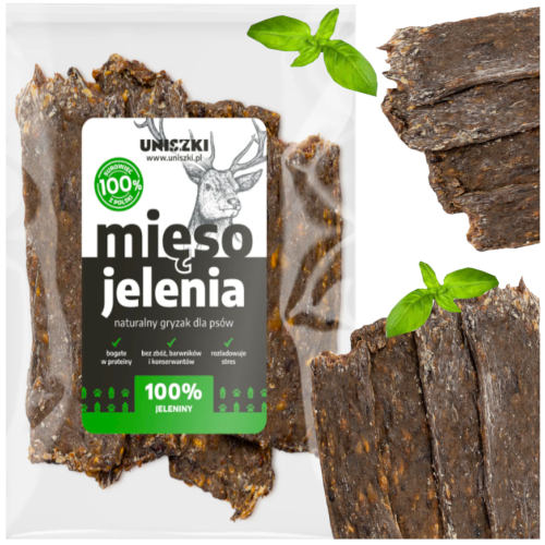Przejdź do produktu Uniszki smaczki przysmaki mięso jelenia 90g dla psa