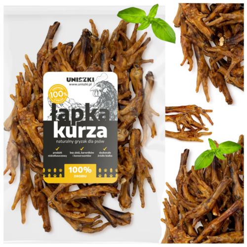 Przejdź do produktu Uniszki smaczki przysmaki łapki kurze 50szt dla psa