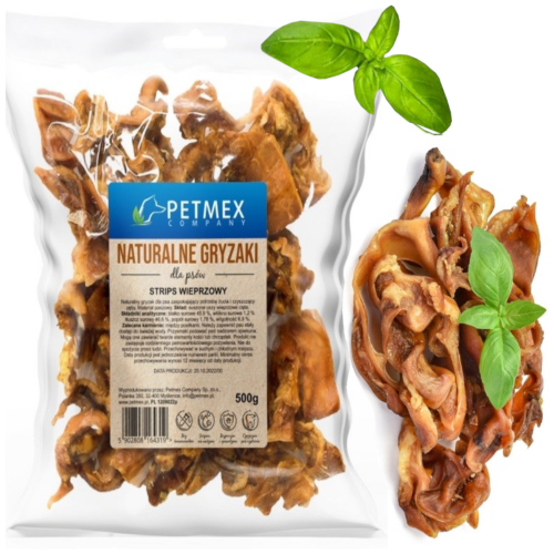 Przejdź do produktu Petmex smaczki przysmaki uszy wieprzowe cięte 500g dla psa 