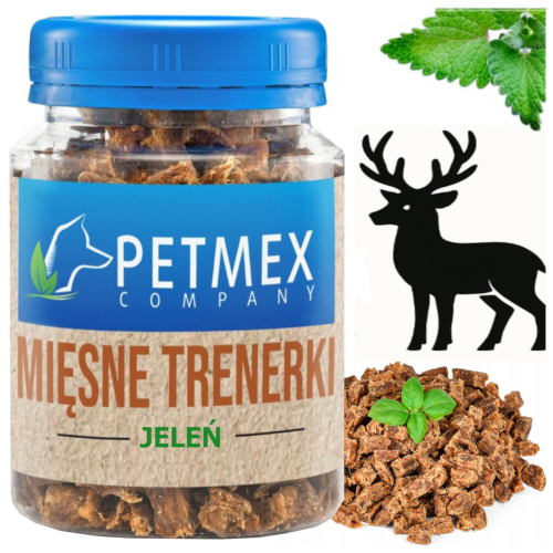 Przejdź do produktu Petmex smaczki przysmaki trenerki z jelenia 130g dla psa 