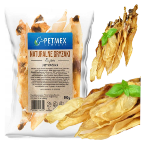 Przejdź do produktu  Petmex smaczki przysmaki uszy królicze 100g dla psa 