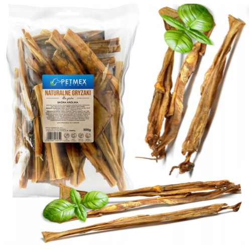 Przejdź do produktu  Petmex smaczki przysmaki skóra królika 500g dla psa 