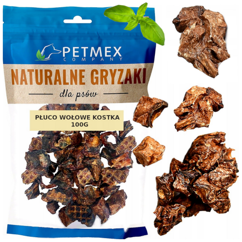 Przejdź do produktu  Petmex smaczki przysmaki płuco wołowe kostka 100g dla psa 