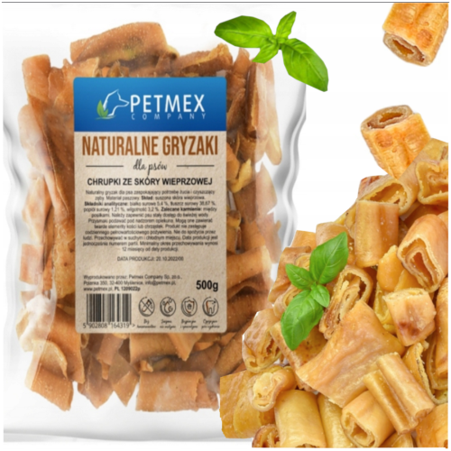 Przejdź do produktu  Petmex smaczki przysmaki chrupki wieprzowe 500g dla psa 