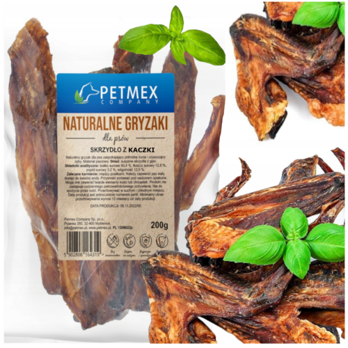 Przejdź do produktu Petmex smaczki przysmaki skrzydło kaczki 200g dla psa