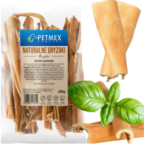 Przejdź do produktu Petmex smaczki przysmaki skóra barania 200g dla psa