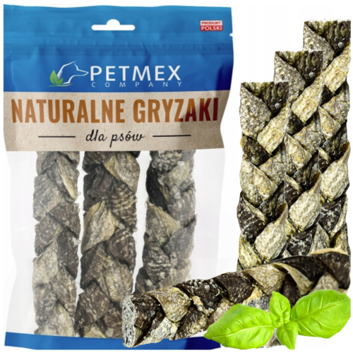 Przejdź do produktu Petmex smaczki przysmaki skóra dorsza warkocz 100g dla psa